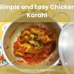 Simple and easy chicken karahi served in a cooking pot with rich tomato gravy and fresh coriander garnish